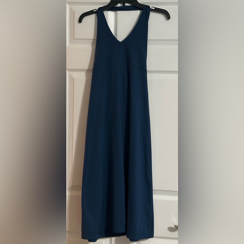Patagonia Blue Open Back Tie Athletic Travel‎ Dress - Size L